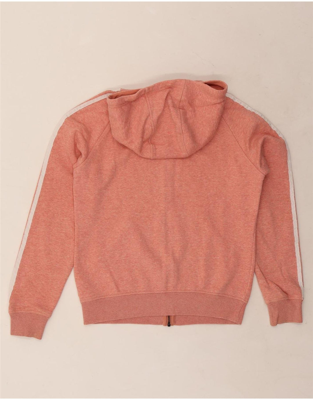 Adidas Womens Zip Hoodie Sweater UK 12 Médio Laranja Algodão