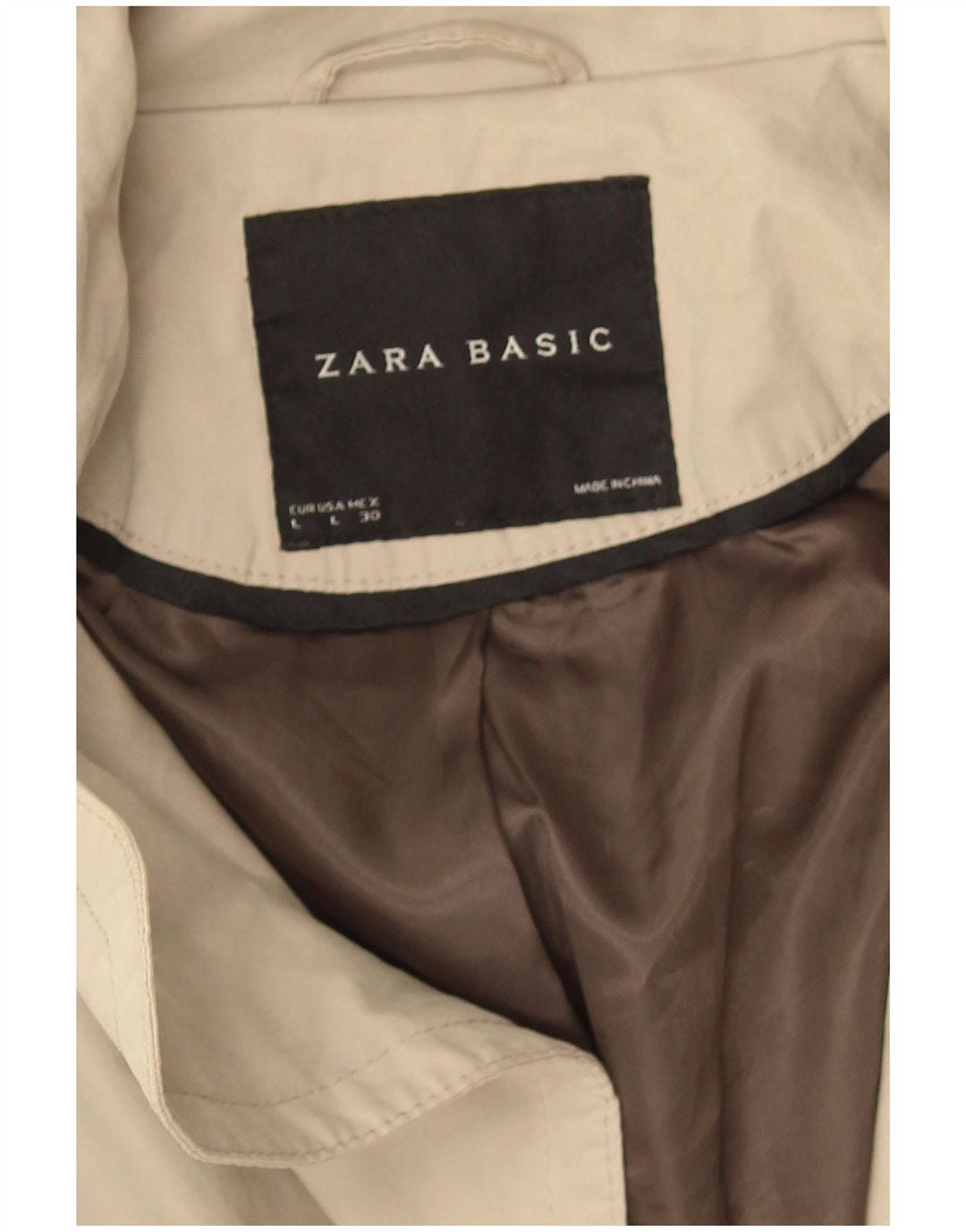 Zara Womens Trench Coat Reino Unido 16 Grande Bege