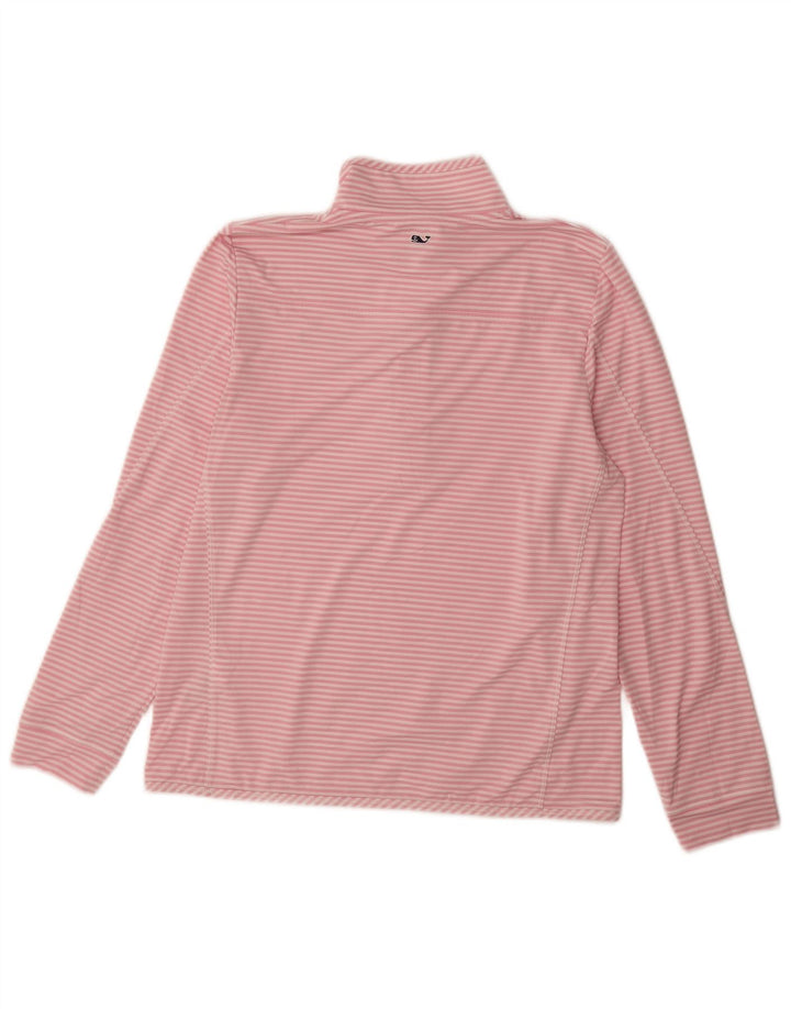 VINEYARD VINES Pulôver feminino de treino top UK 14 listrado rosa médio