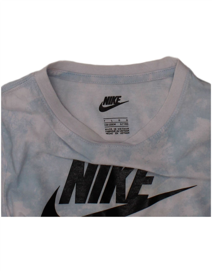 Camiseta gráfica masculina NIKE Top 6-7 anos grande azul tie-dye
