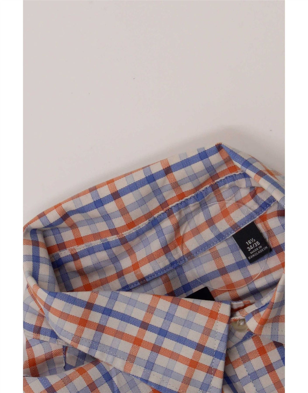 Camisa masculina Chaps tamanho 16 1/2 grande algodão xadrez azul