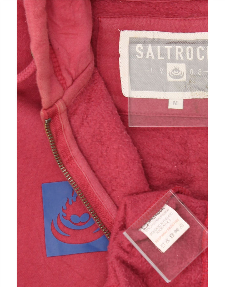 SALTROCK Mens Graphic Zip Hoodie Sweater Medium Burgundy Cotton Vintage Saltrock and Second-Hand Saltrock from Messina Hembry 