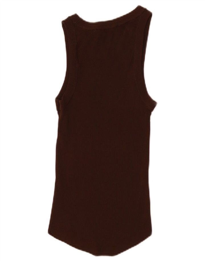 Colete feminino Zara UK 8 pequeno viscose marrom