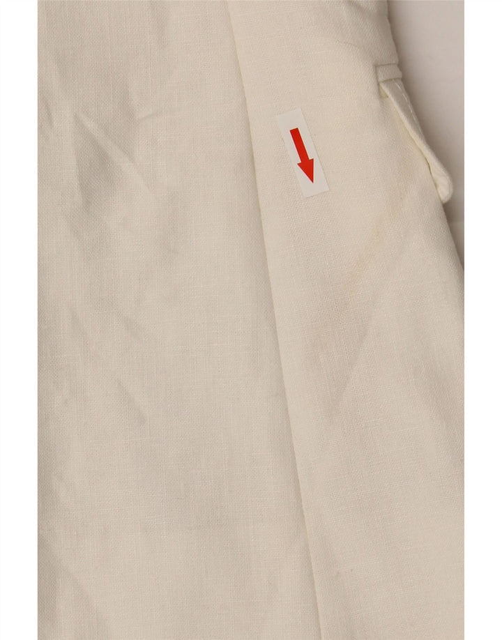 Jaqueta blazer feminina J. Crew com 2 botões US 00 2XS linho branco