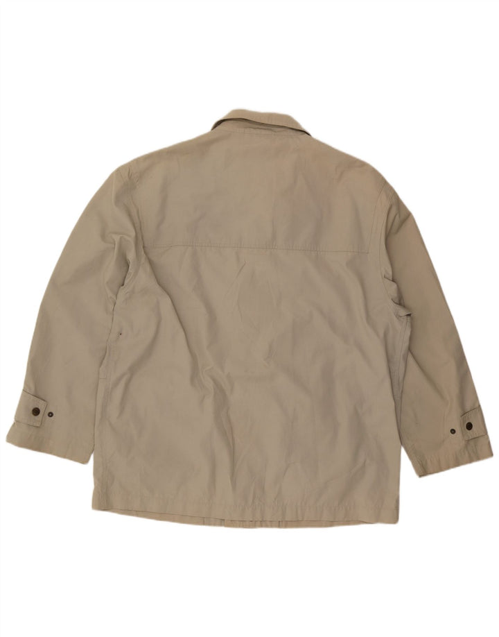 Jaqueta utilitária masculina vintage UK 42 XL poliéster bege