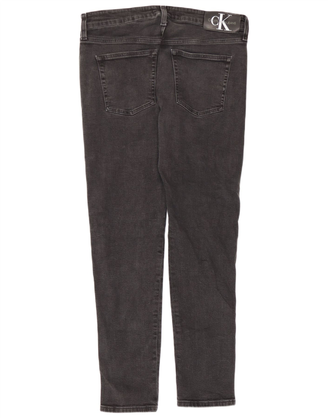 Calvin Klein Mens Graphic Slim Jeans W34 L32 Algodão Cinza