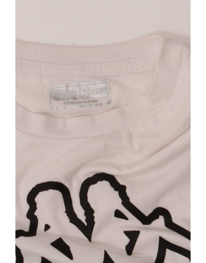 Camiseta gráfica masculina Kappa Top médio algodão branco