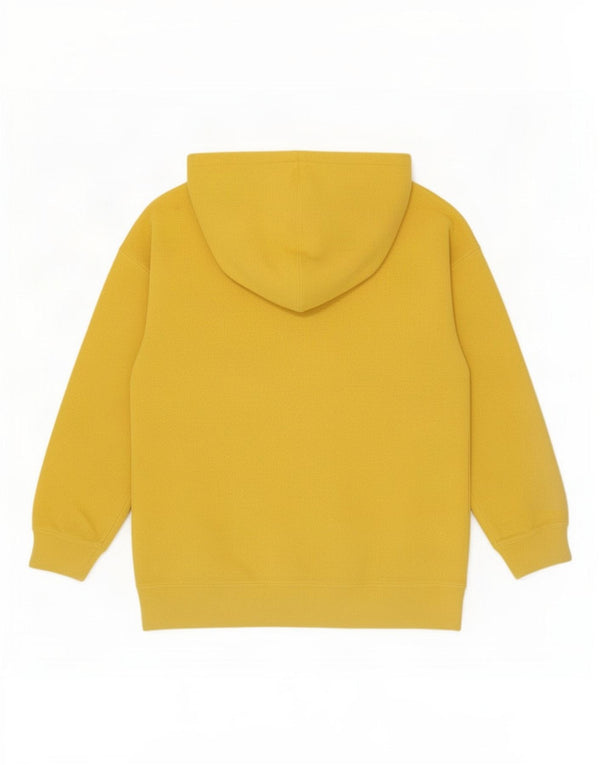 Champion Womens Oversized Graphic Hooded Fleece Jumper UK 14 Medium Yellow