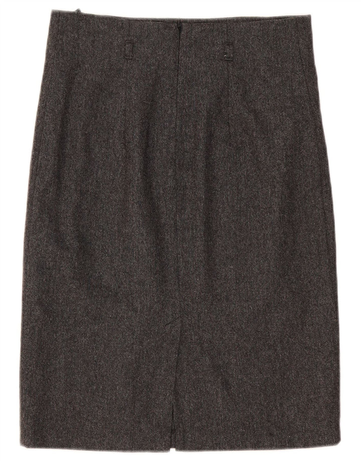 Saia reta feminina Benetton IT 42 médio W30 lã cinza