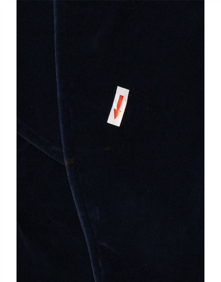 Jaqueta blazer feminina vintage de veludo Reino Unido 12 azul marinho médio