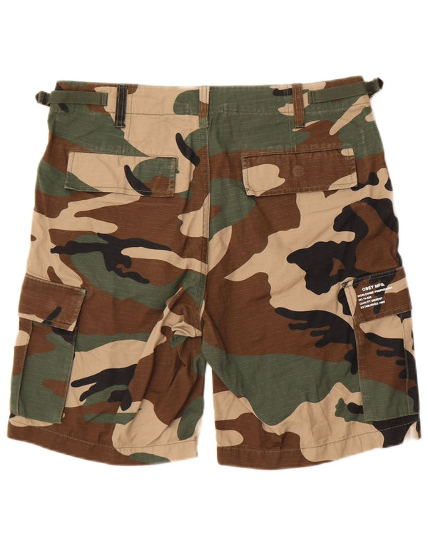 Shorts cargo masculino Obey W30 médio cáqui algodão camuflado