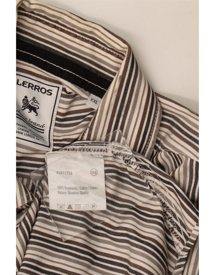 Camisa masculina LERROS 2XL algodão listrado cinza