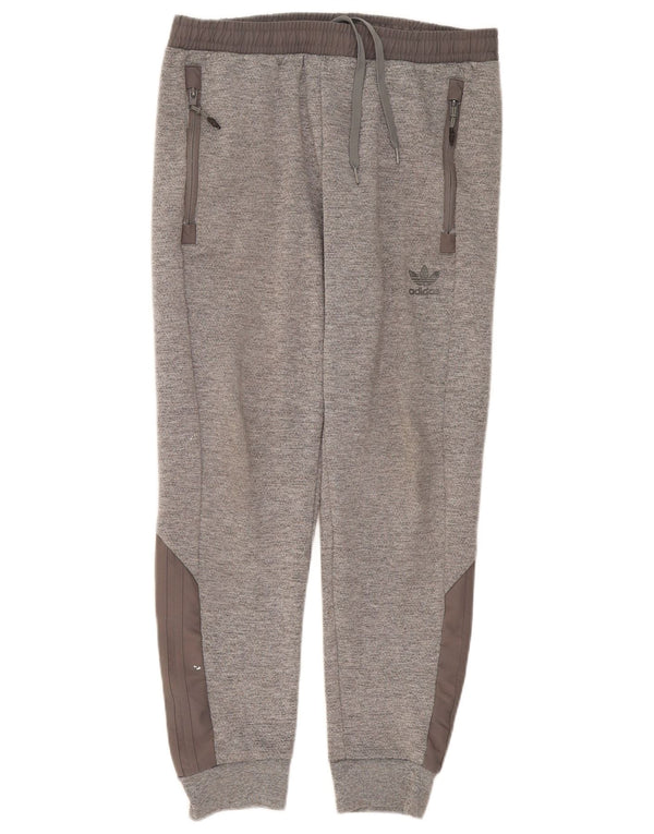 Calça de treino masculina Adidas Joggers cinza médio colorblock poliéster