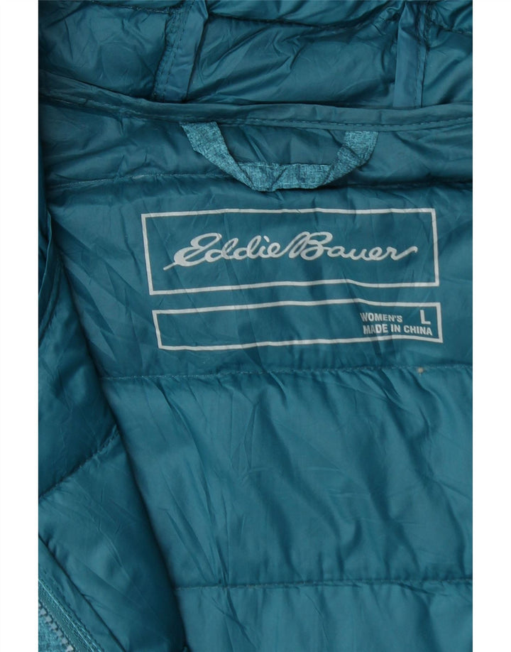 Casaco feminino acolchoado com capuz EDDIE BAUER UK 14 grande azul