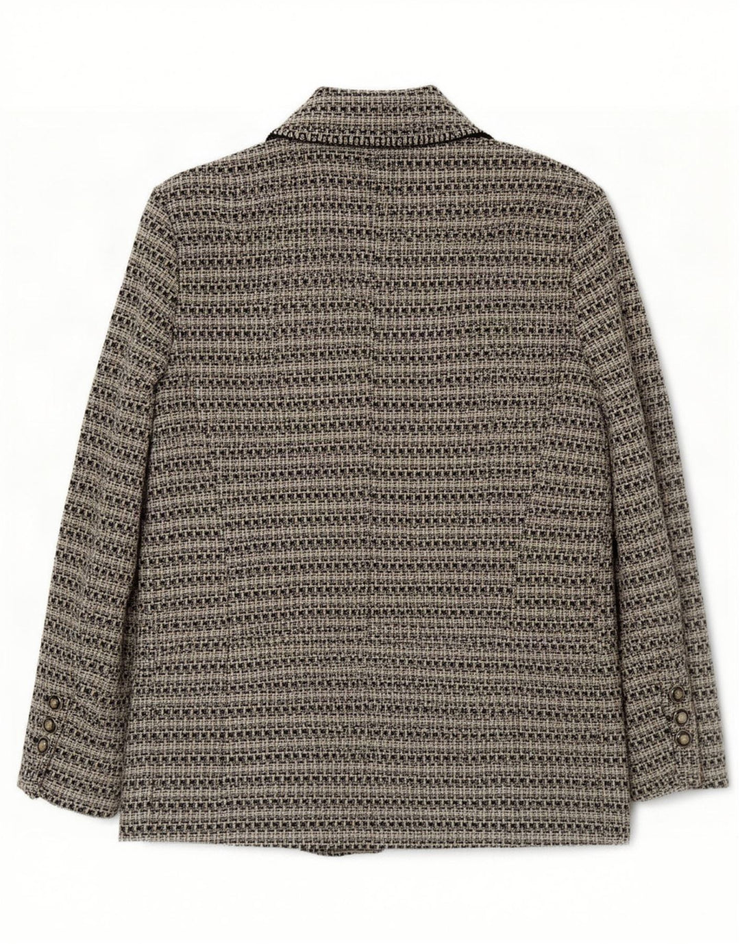Jaqueta blazer feminina Zara com 3 botões Reino Unido 18 XL cinza risca de giz poliéster