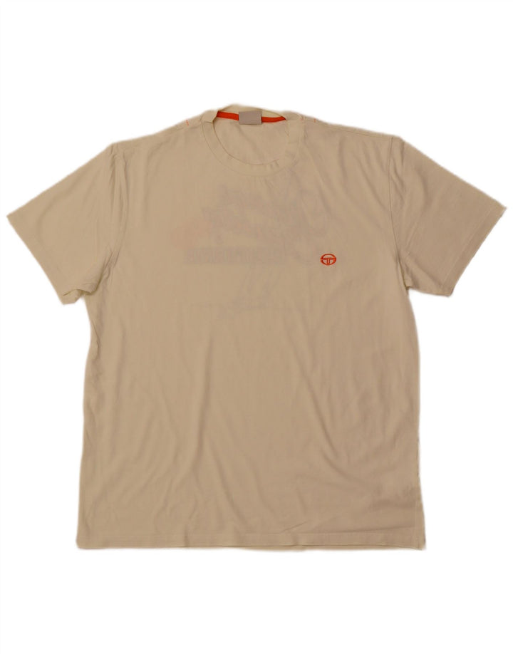 SERGIO TACCHINI Camiseta gráfica masculina Top XL de algodão branco
