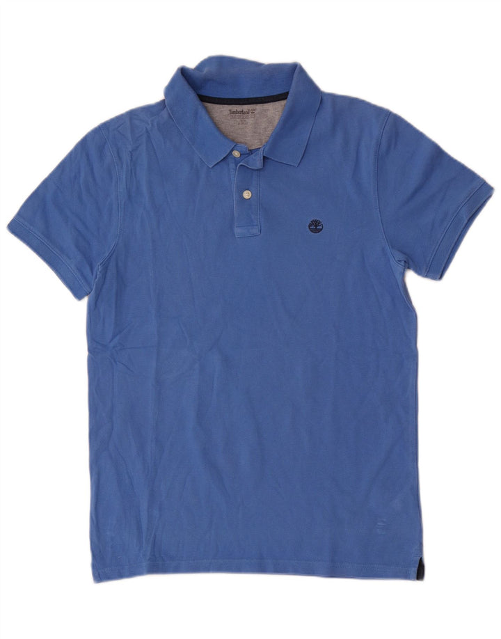 Camisa polo masculina Timberland Slim Fit médio azul algodão