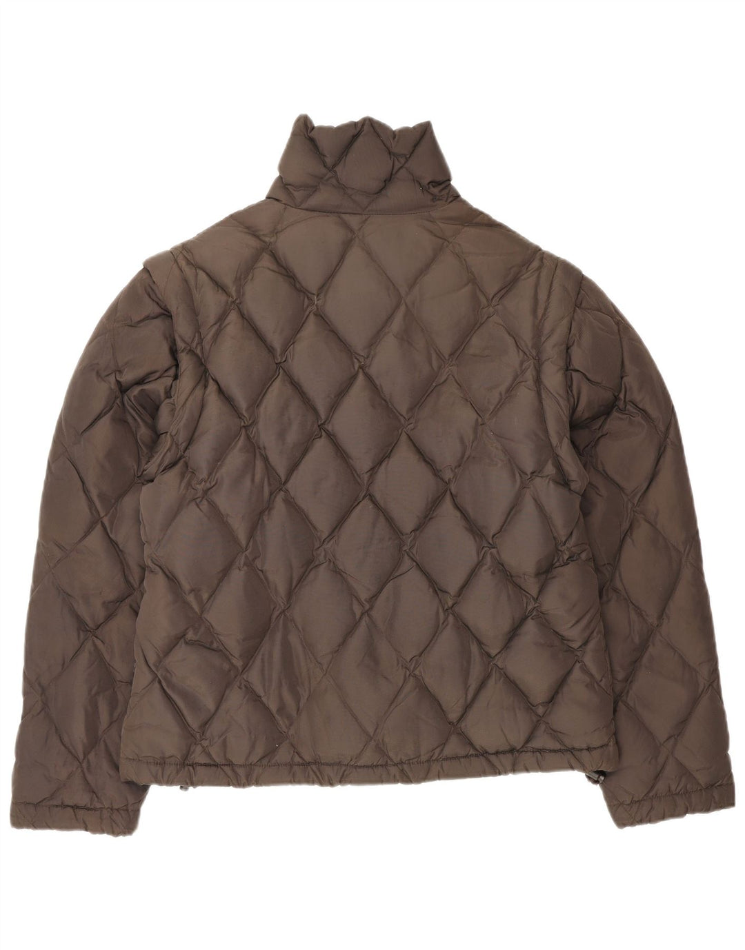 Jaqueta feminina acolchoada acolchoada Armani Jeans UK 14 grande marrom poliamida