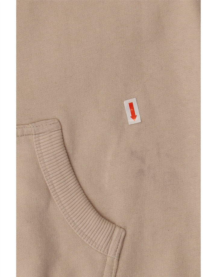 Jumper feminino com capuz gráfico SUPERDRY Reino Unido 8 pequeno algodão bege