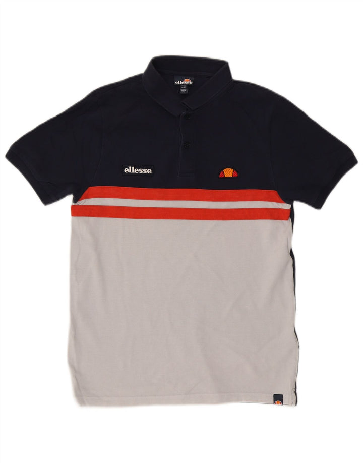 Camisa polo masculina Ellesse médio azul marinho algodão colorblock