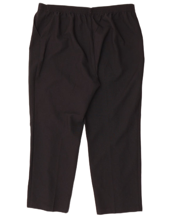 Calças cortadas femininas Marks & Spencer Reino Unido 18 XL W38 L26 Poliéster preto