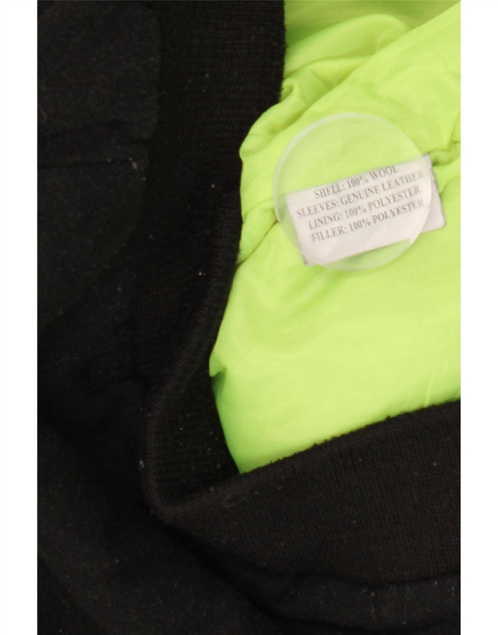 Jaqueta bomber masculina Dolly Noire gráfica Reino Unido 40 grande lã preta