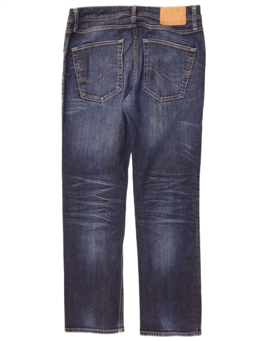 Jack & Jones Mens Clark Straight Jeans W32 L30 Azul Algodão
