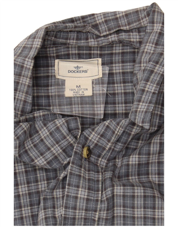 Camisa masculina DOCKERS de algodão xadrez azul médio