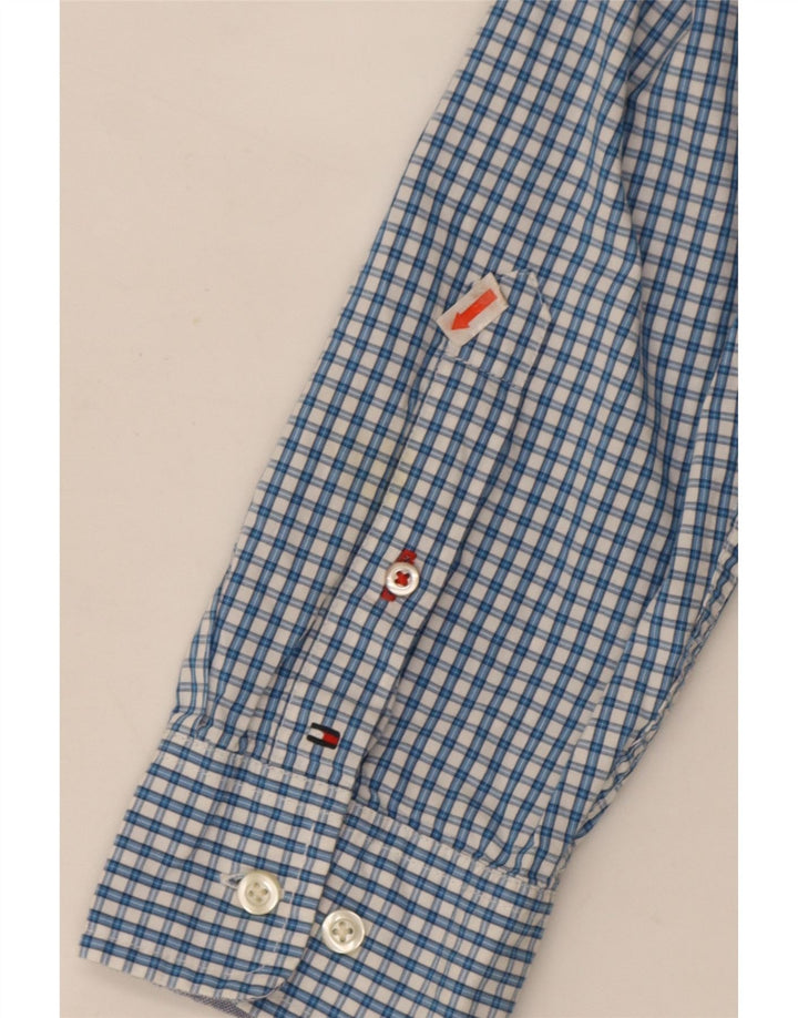 Camisa masculina Tommy Hilfiger Classic Fit XL azul algodão guingão