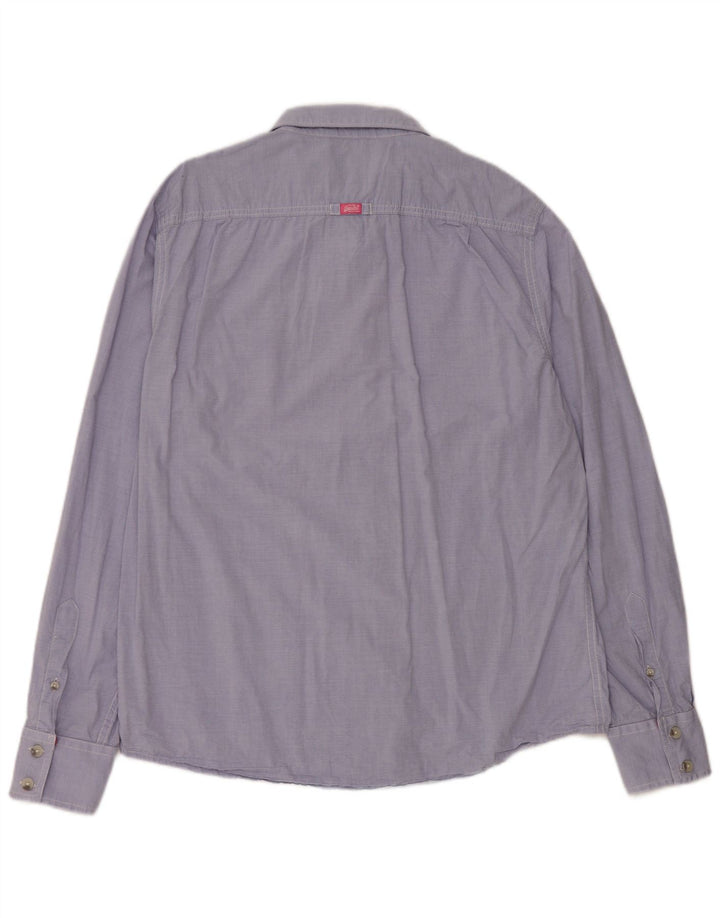 Camisa masculina SUPERDRY 2XL algodão listrado azul