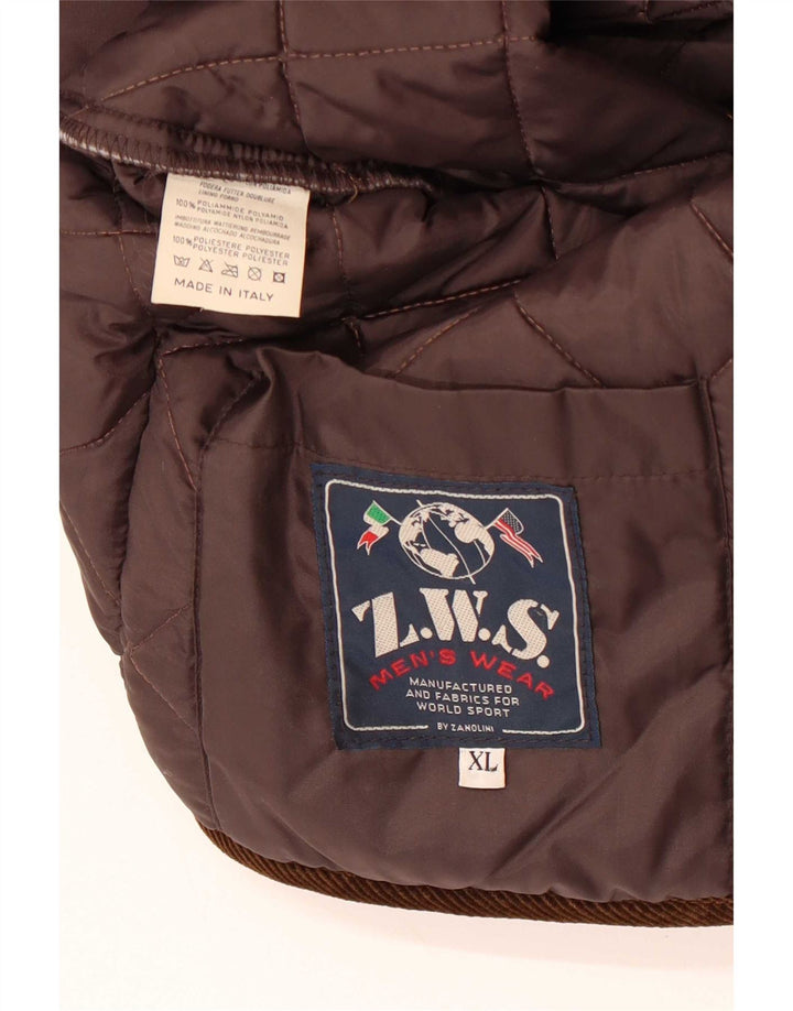 Jaqueta acolchoada masculina vintage UK 42 XL poliamida marrom