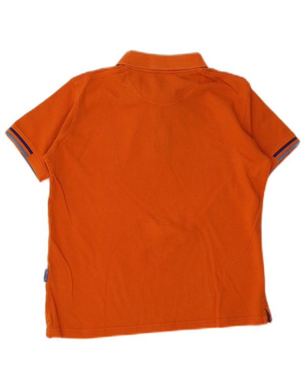 Camisa polo masculina Harmont & Blaine 9-10 anos algodão listrado laranja