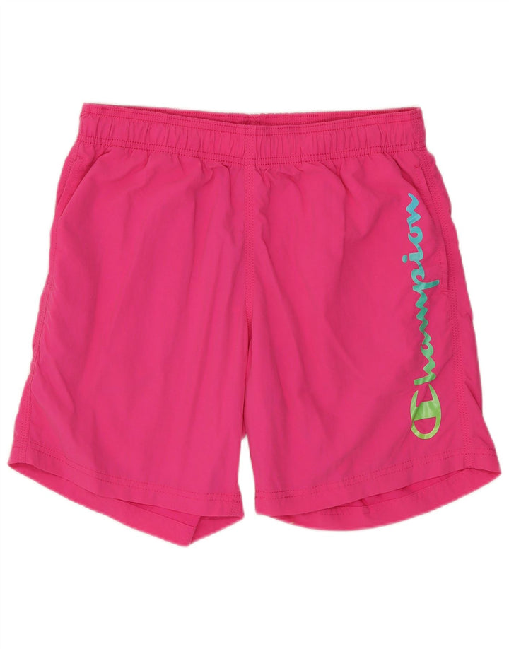 Shorts esportivos gráficos masculinos Champion pequeno rosa nylon