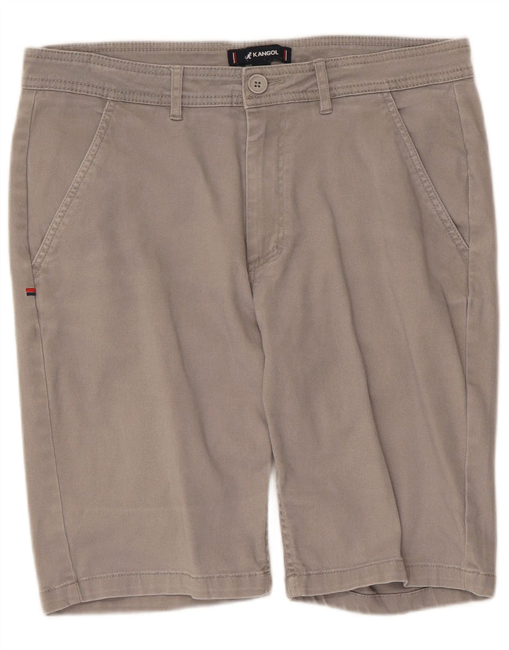 KANGOL Mens Chino Shorts Pequeno W32 Algodão Cinza