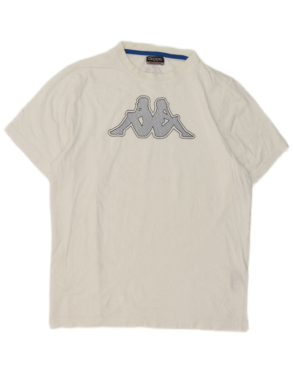 Camiseta gráfica masculina Kappa Top médio algodão branco