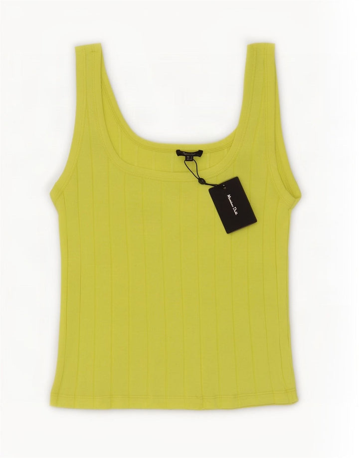 Colete feminino Massimo Dutti UK 8 pequeno algodão amarelo