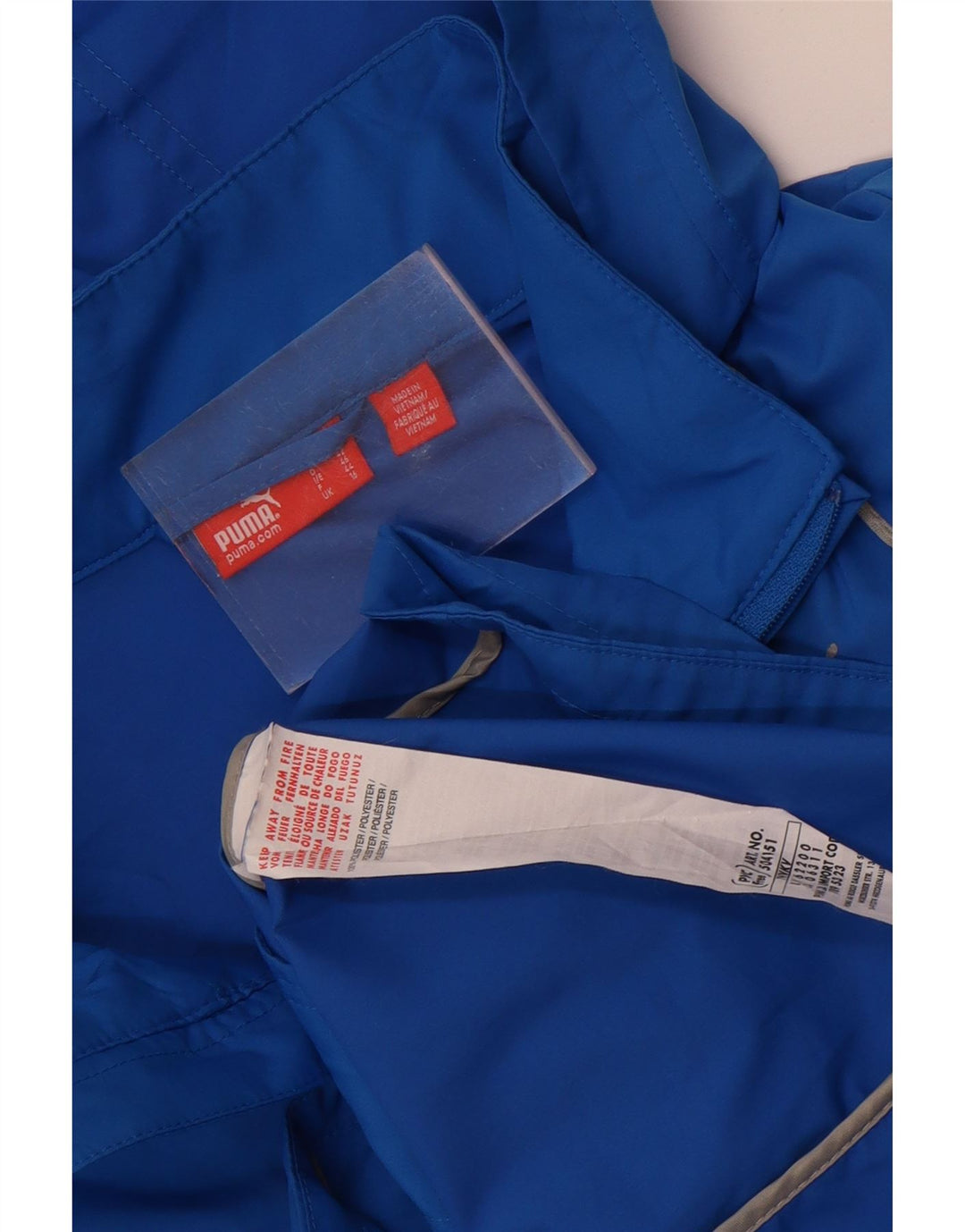 Jaqueta de chuva feminina com capuz Puma UK 16 grande poliéster azul