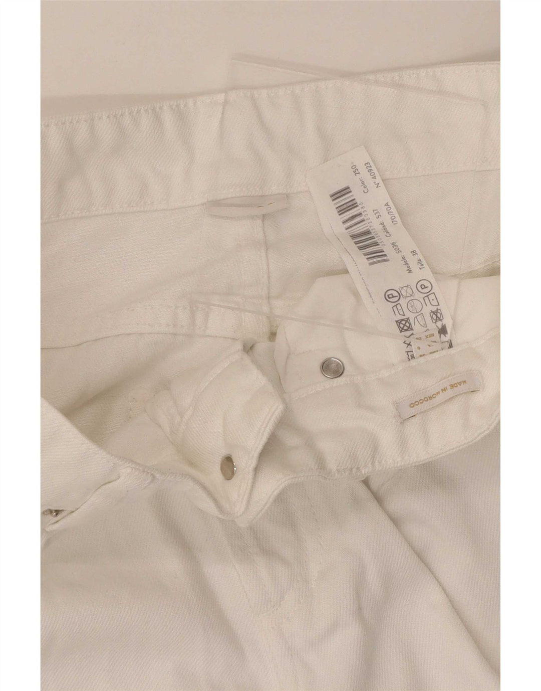 Jeans soltos femininos Massimo Dutti EU 38 pequeno W28 L31 branco