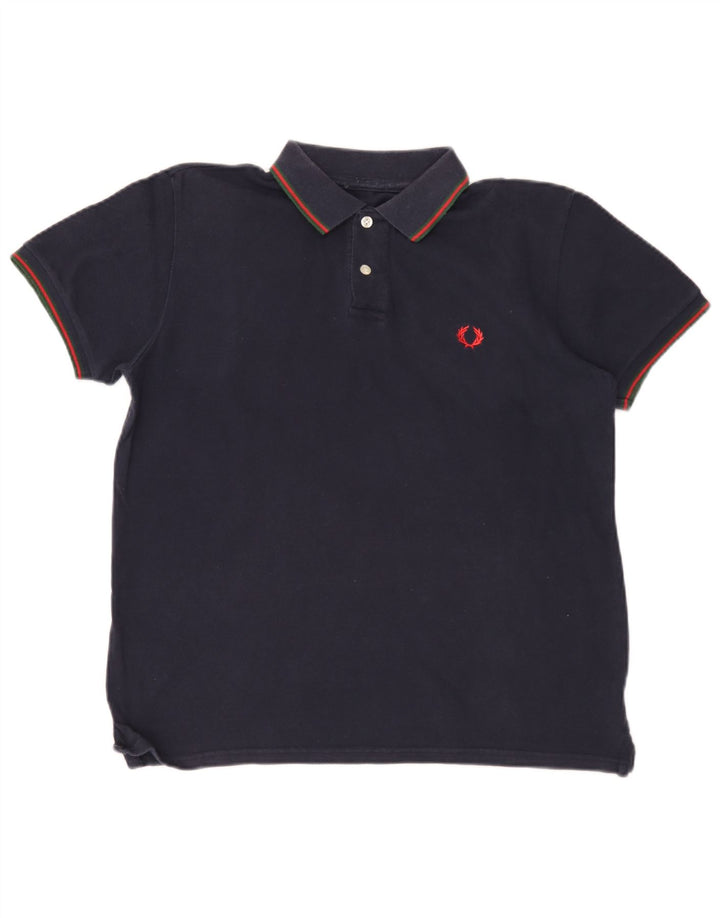 Camisa polo masculina Fred Perry médio algodão azul marinho