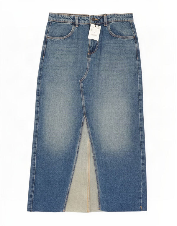 Saia jeans maxi feminina Zara médio W28 algodão azul
