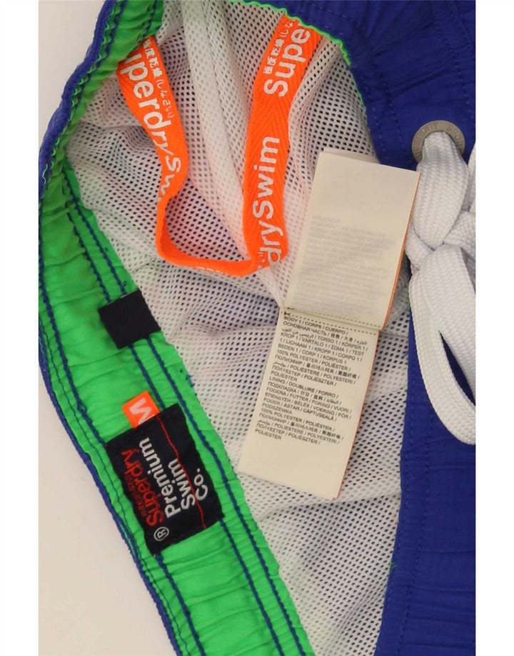 Calções de banho masculinos Superdry Graphic azul médio poliéster