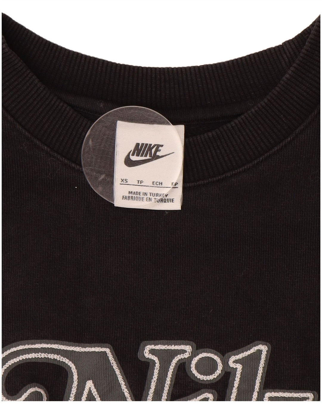 NIKE Mens Graphic Moletom Jumper XS Algodão Preto