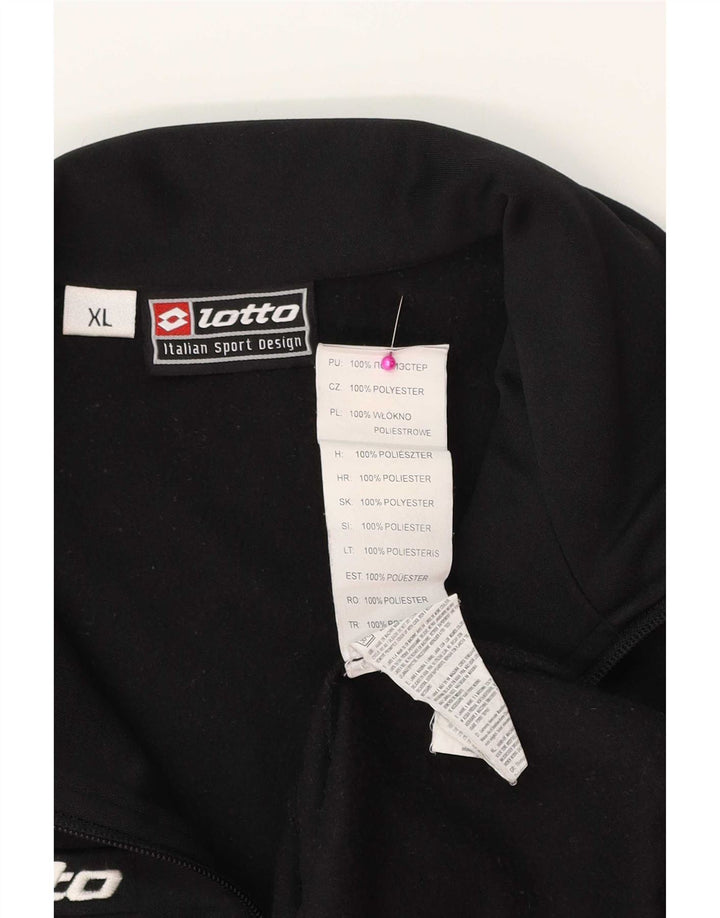 Lotto Mens Zip Neck Pullover Treino Top XL Preto Poliéster Esportes