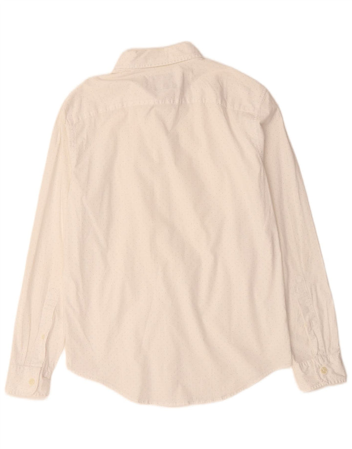 Camisa masculina Abercrombie & Fitch média branca manchada