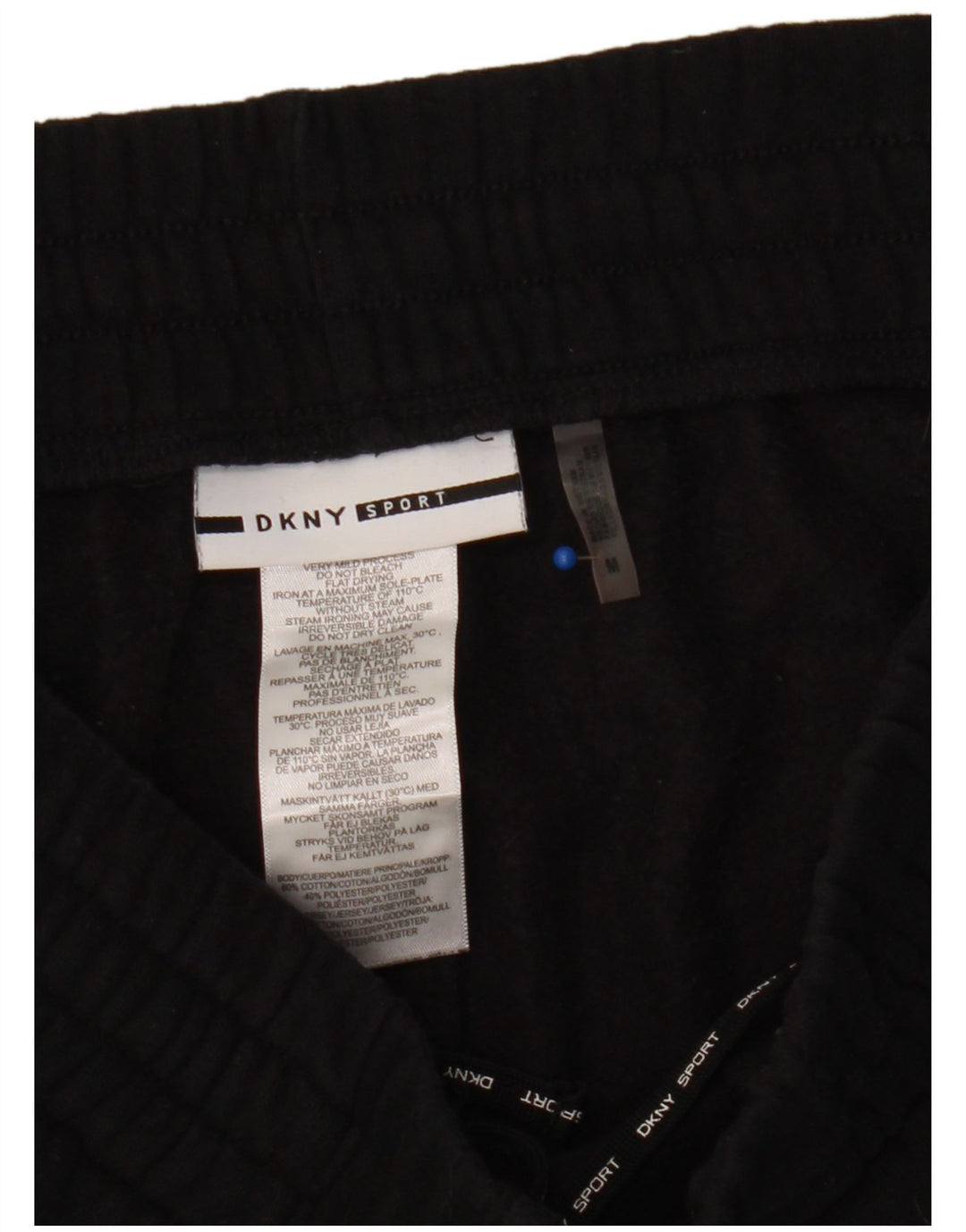 DKNY Calça de treino masculina Joggers médio algodão preto