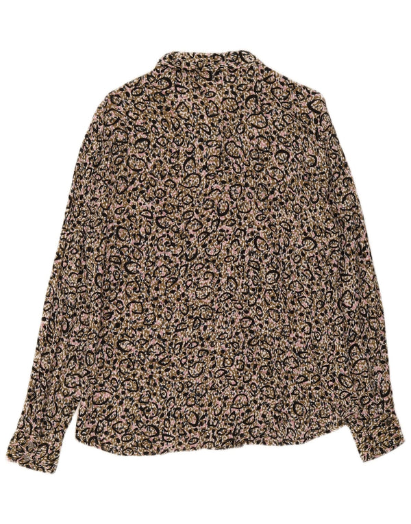 Camisa feminina com padrão abstrato Garcia UK 10 pequena viscose multicolorida