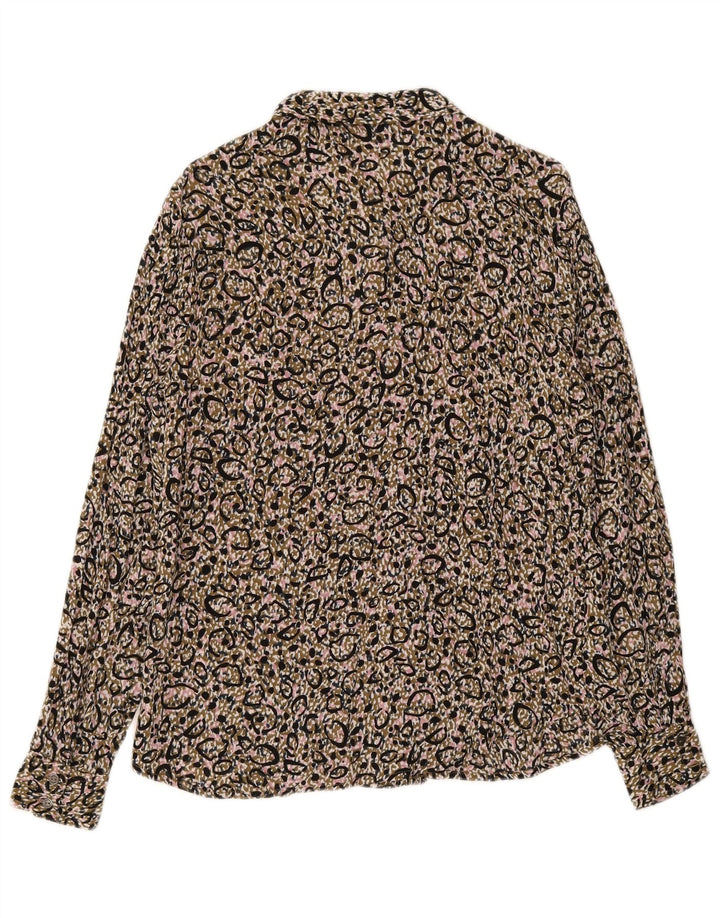 Camisa feminina com padrão abstrato Garcia UK 10 pequena viscose multicolorida