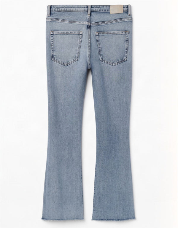 Zara Jeans feminino angustiado queimado EU 40 médio W30 L27 algodão azul
