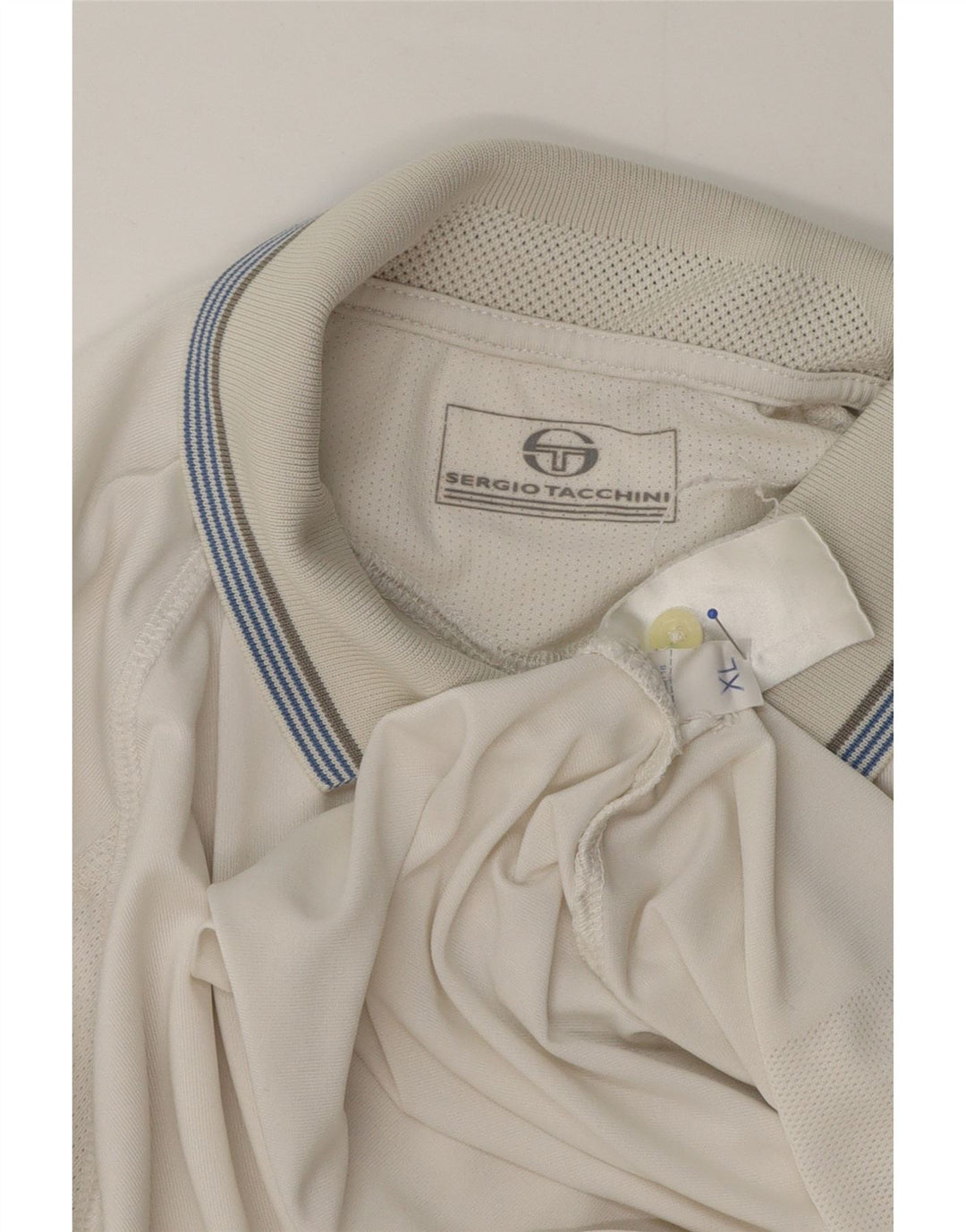Camisa pólo masculina Sergio Tacchini XL poliéster branco