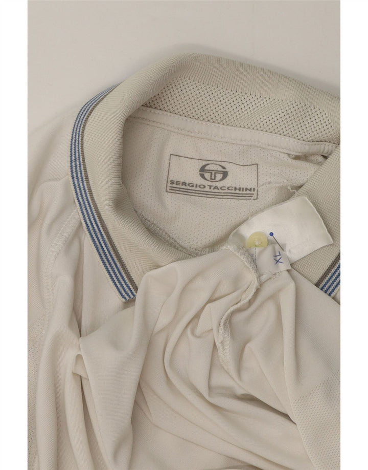 Camisa pólo masculina Sergio Tacchini XL poliéster branco